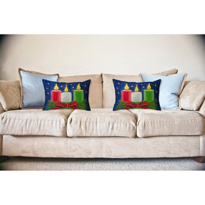 Christmas Candles No Cord Pillow 16x20