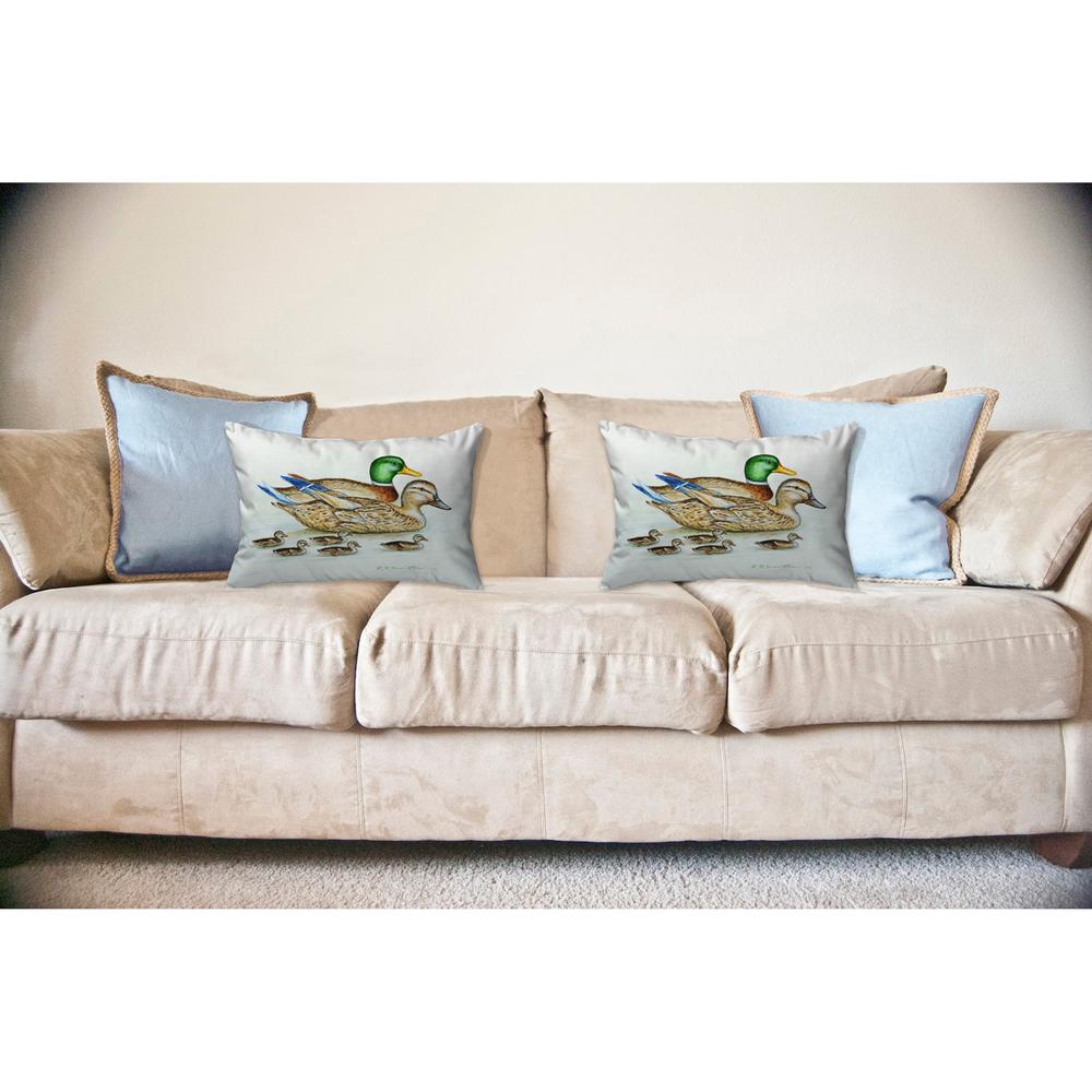 Mallard Family No Cord Pillow 18x18
