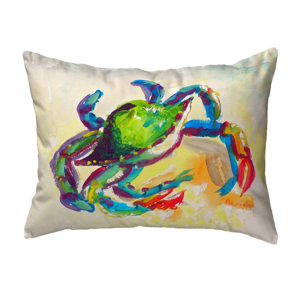 Teal Crab No Cord Pillow 16x20