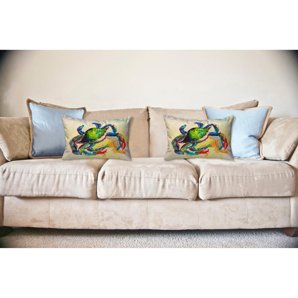 Teal Crab No Cord Pillow 16x20