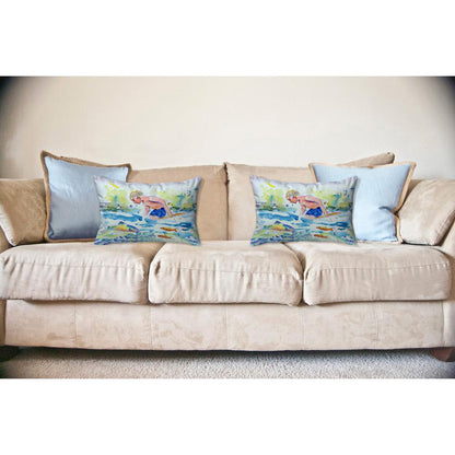 Boy & Fish No Cord Pillow 18x18