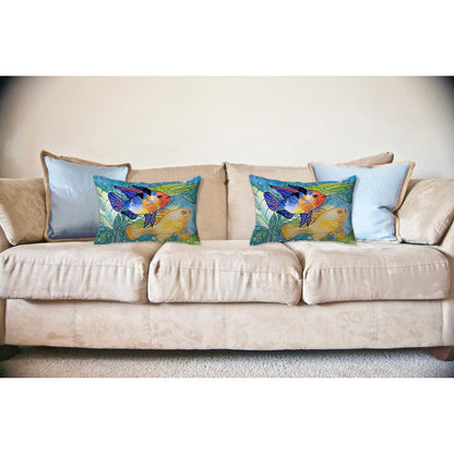 Betsy's Two Fish No Cord Pillow 16x20