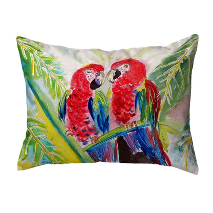 Two Parrots No Cord Pillow 16x20