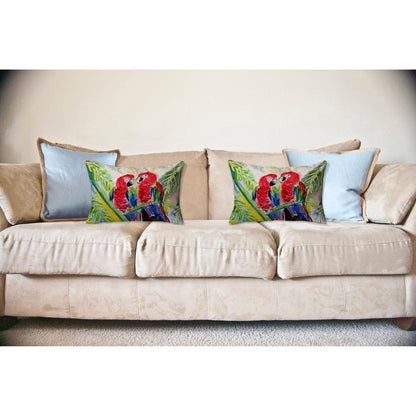 Two Parrots No Cord Pillow 16x20