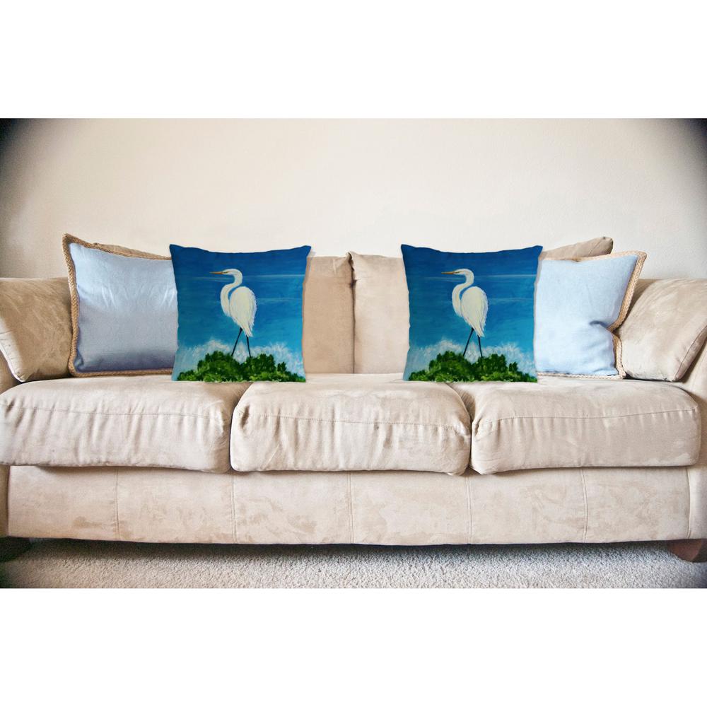 Great Egret No Cord Pillow 18x18