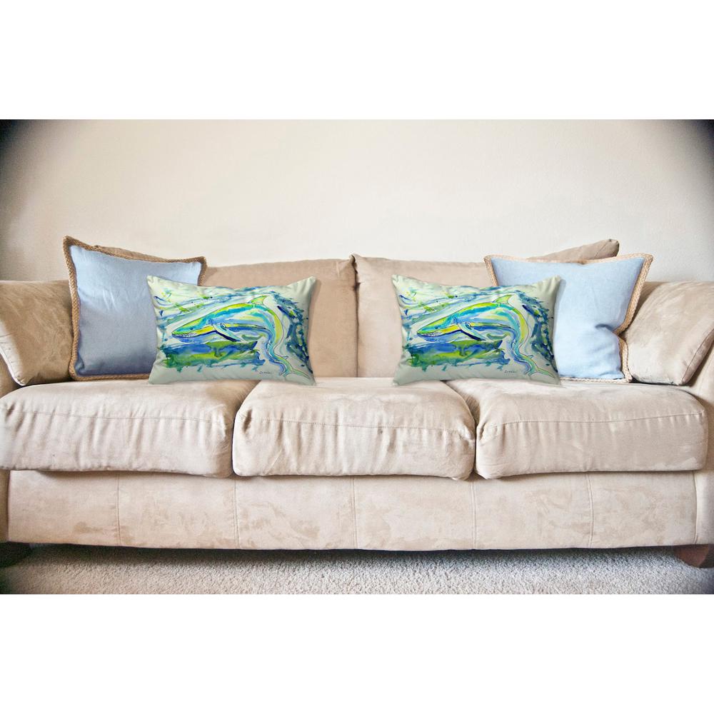 Green Shark No Cord Pillow 16x20
