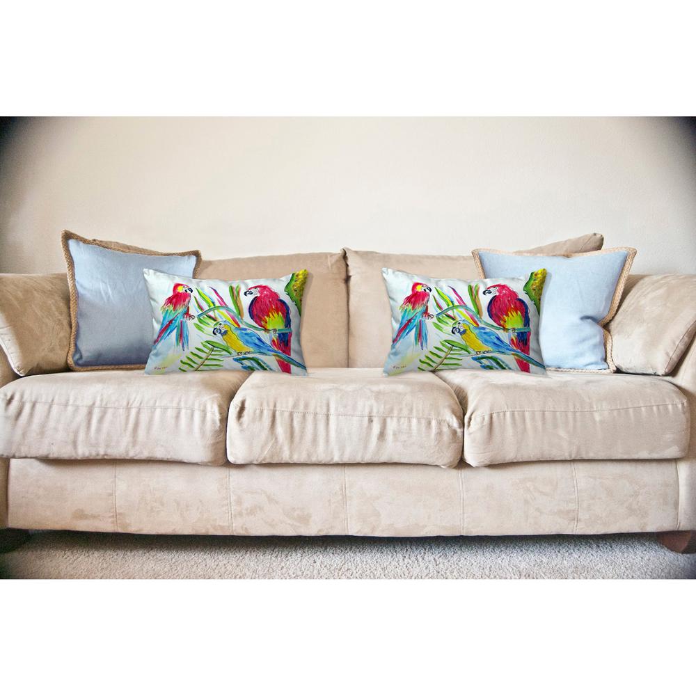 Three Parrots No Cord Pillow 16x20
