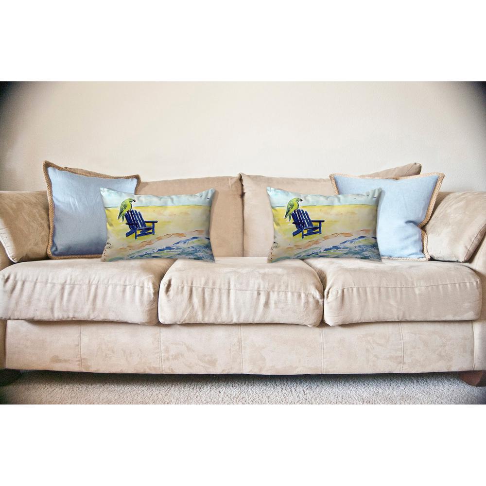 Parrot & Chair No Cord Pillow 16x20