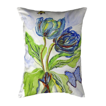 Tulips & Morpho No Cord Pillow 16x20