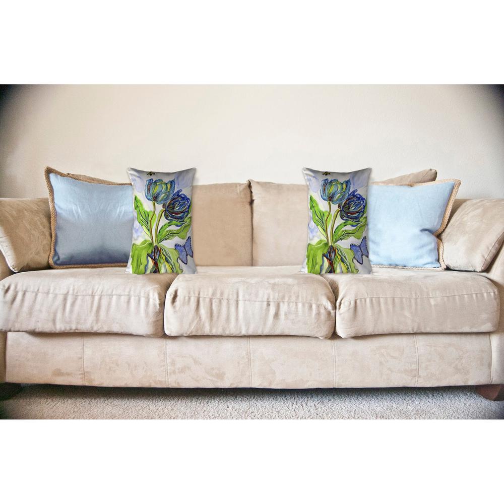 Tulips & Morpho No Cord Pillow 16x20