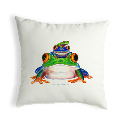 Stacked Frogs No Cord Pillow 18x18