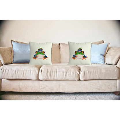 Stacked Frogs No Cord Pillow 18x18