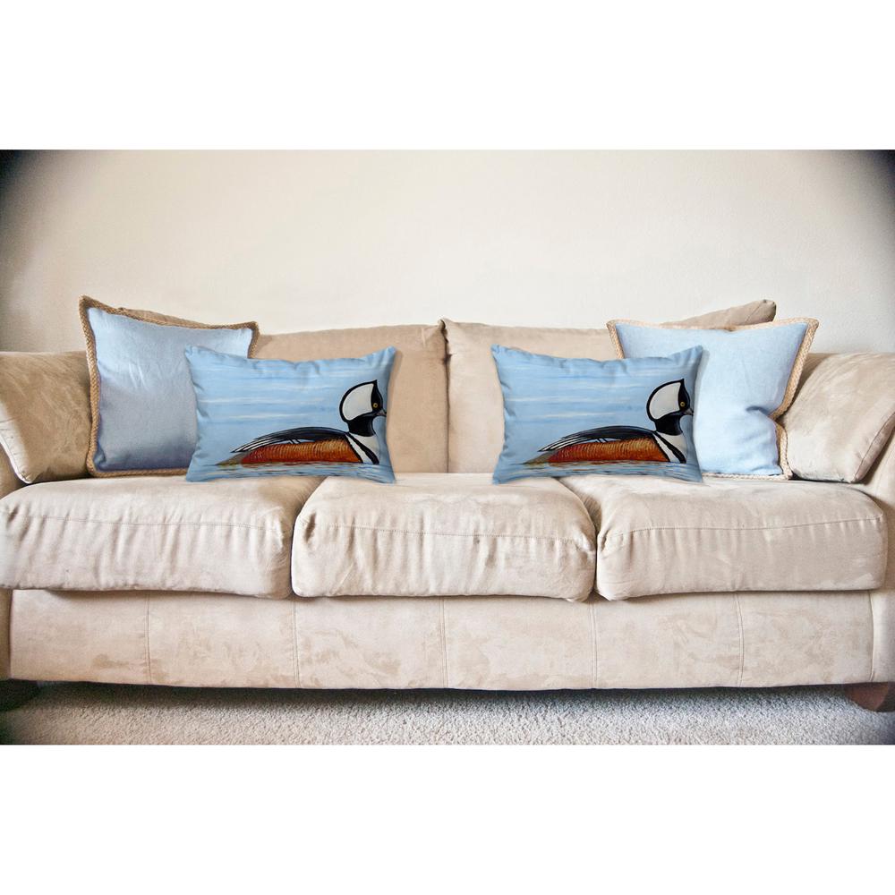 Hooded Merganser No Cord Pillow 16x20