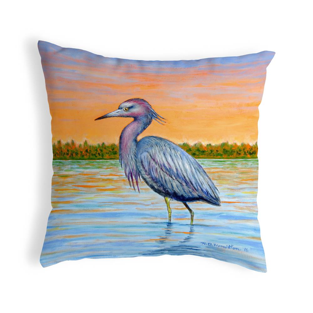 Heron & Sunset No Cord Pillow 18x18