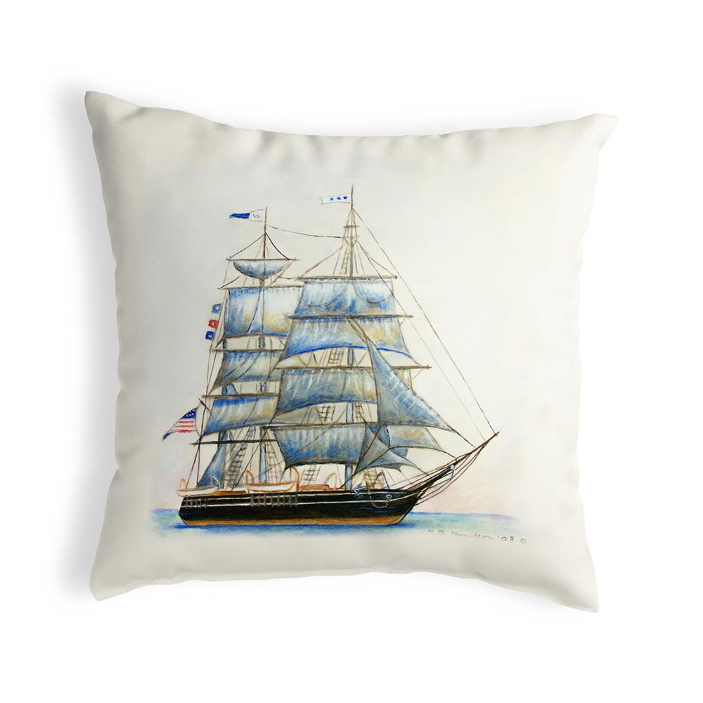Whaling Ship No Cord Pillow 18x18