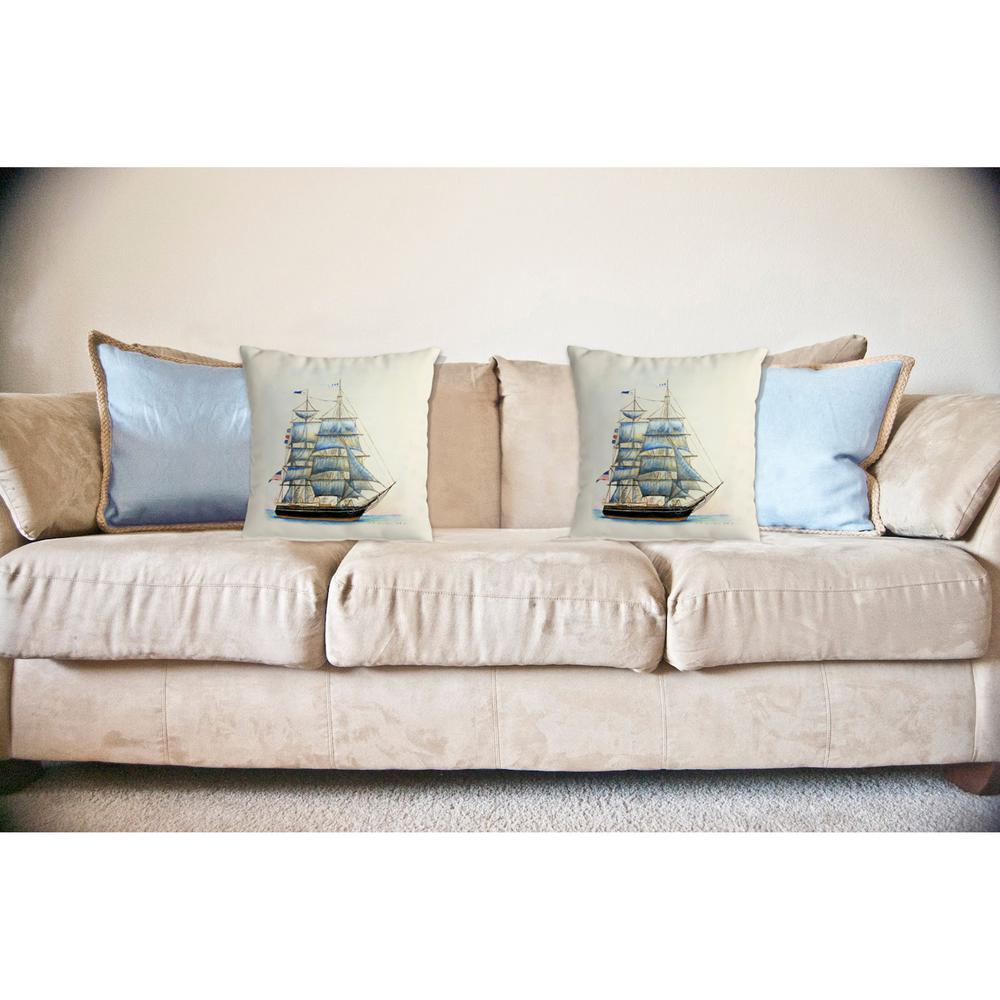 Whaling Ship No Cord Pillow 18x18