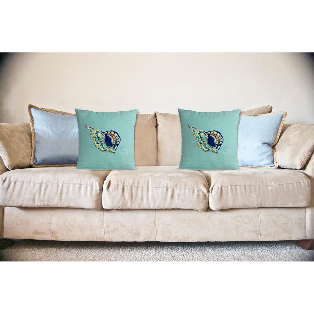 Betsy's Shell - Teal No Cord Pillow 18x18