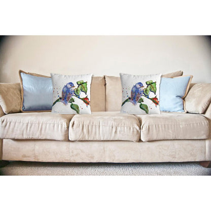 Betsy's Blue Bird No Cord Pillow 18x18
