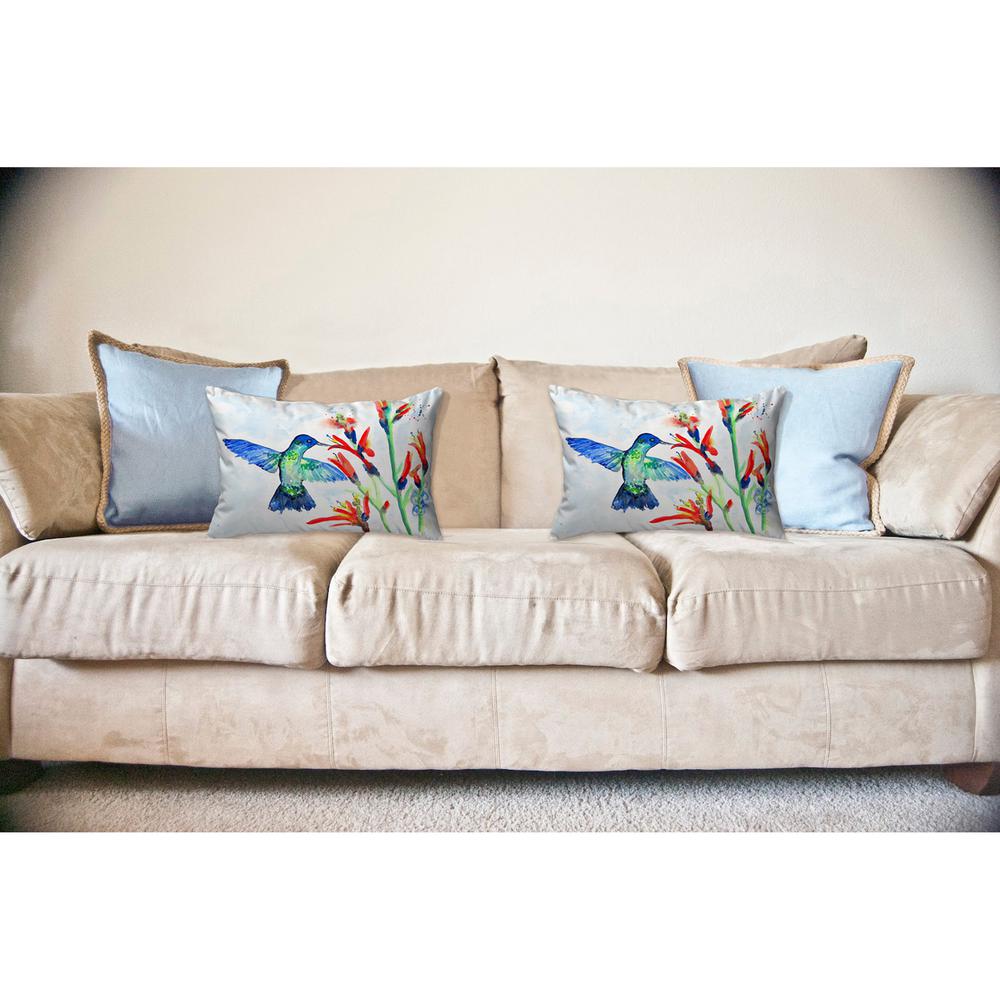 Hummingbird & Fire Plant No Cord Pillow 16x20