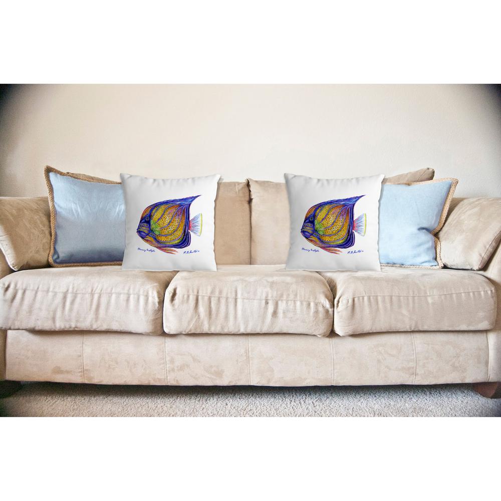 Blue Ring Angelfish No Cord Pillow 18x18