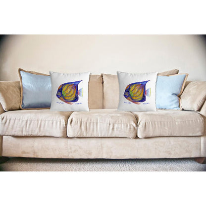 Blue Ring Angelfish No Cord Pillow 18x18