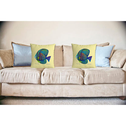 Sailfin Tang - Yellow No Cord Pillow 18x18