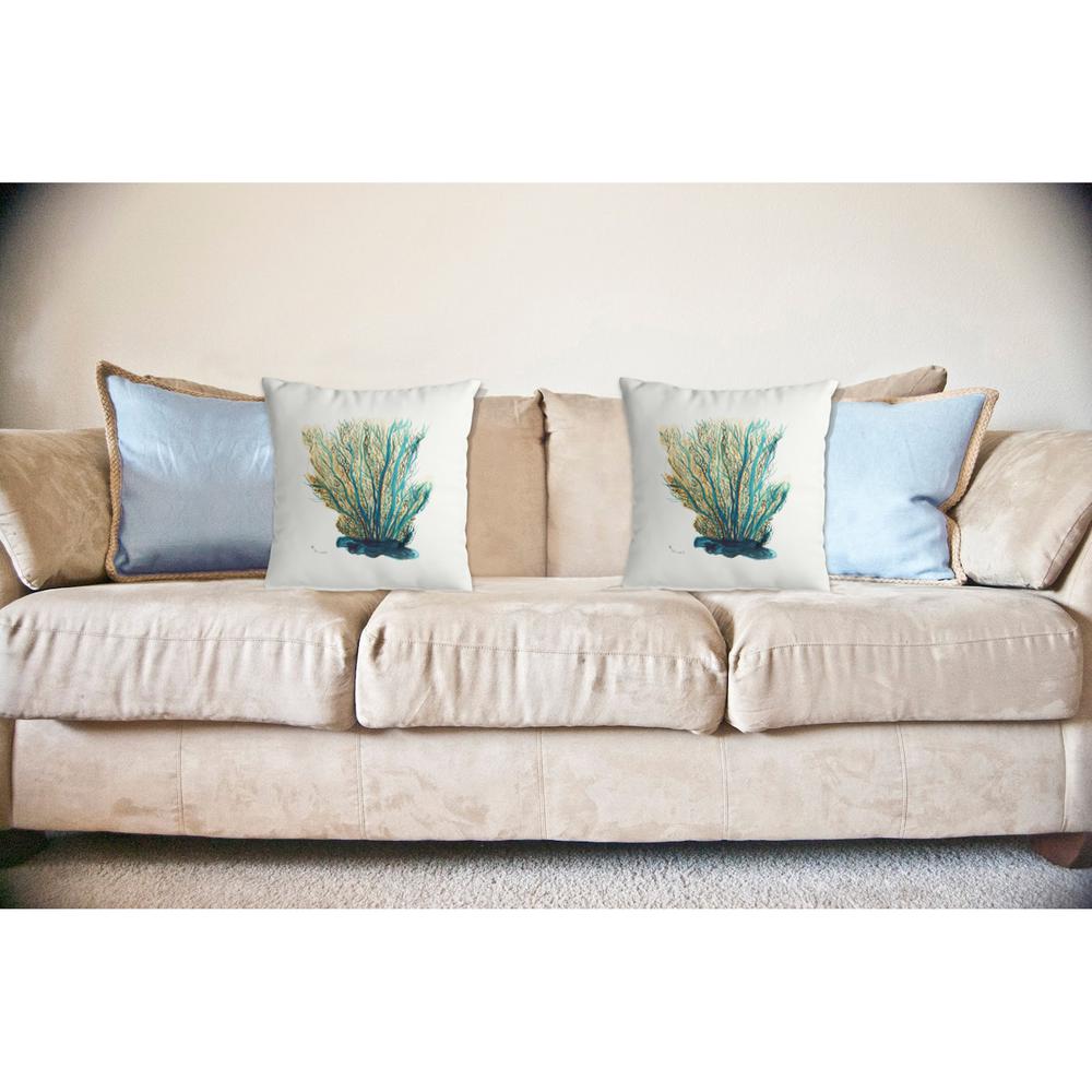 Blue Coral No Cord Pillow 18x18