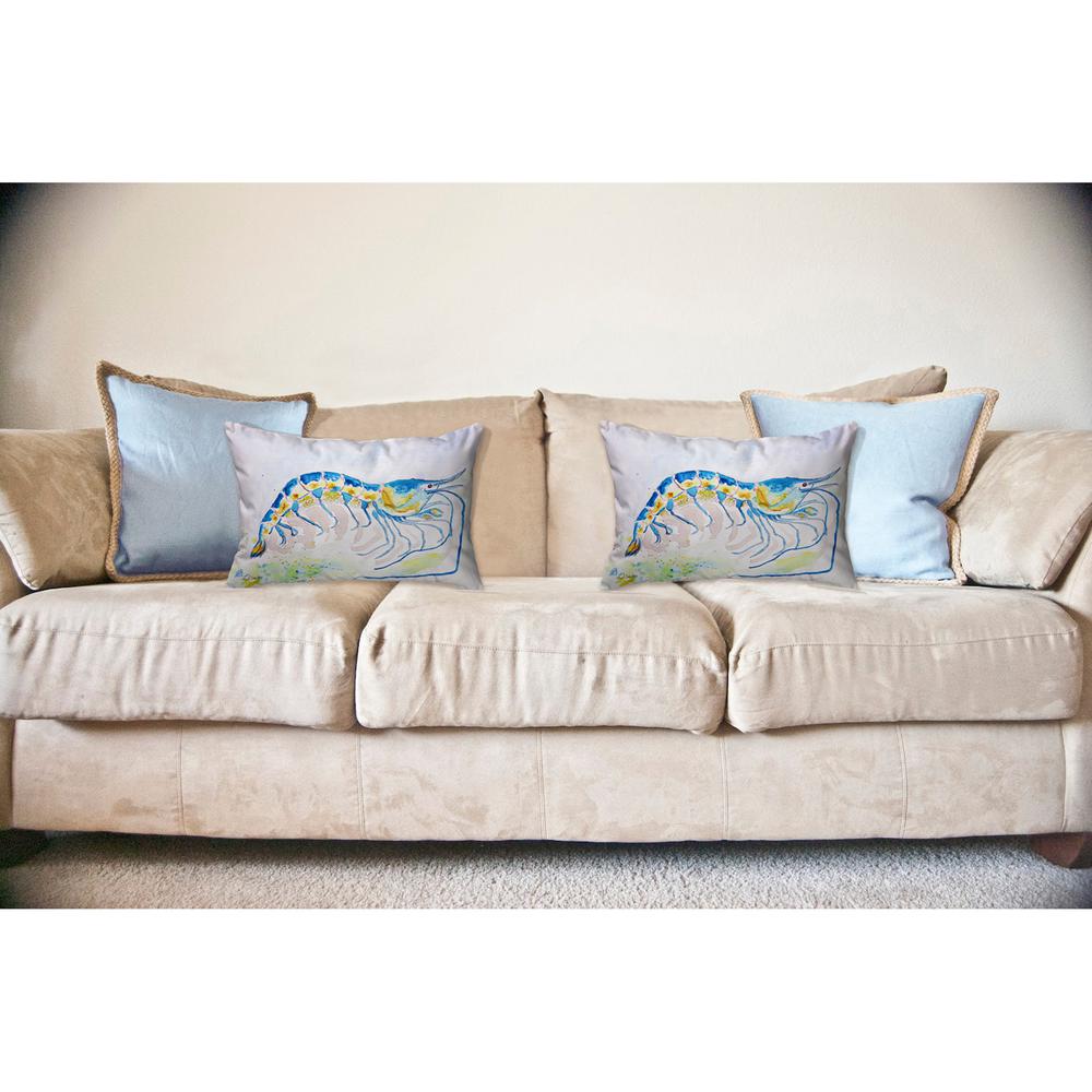 Blue Shrimp Noncorded Indoor/Outdoor Pillow 16x20