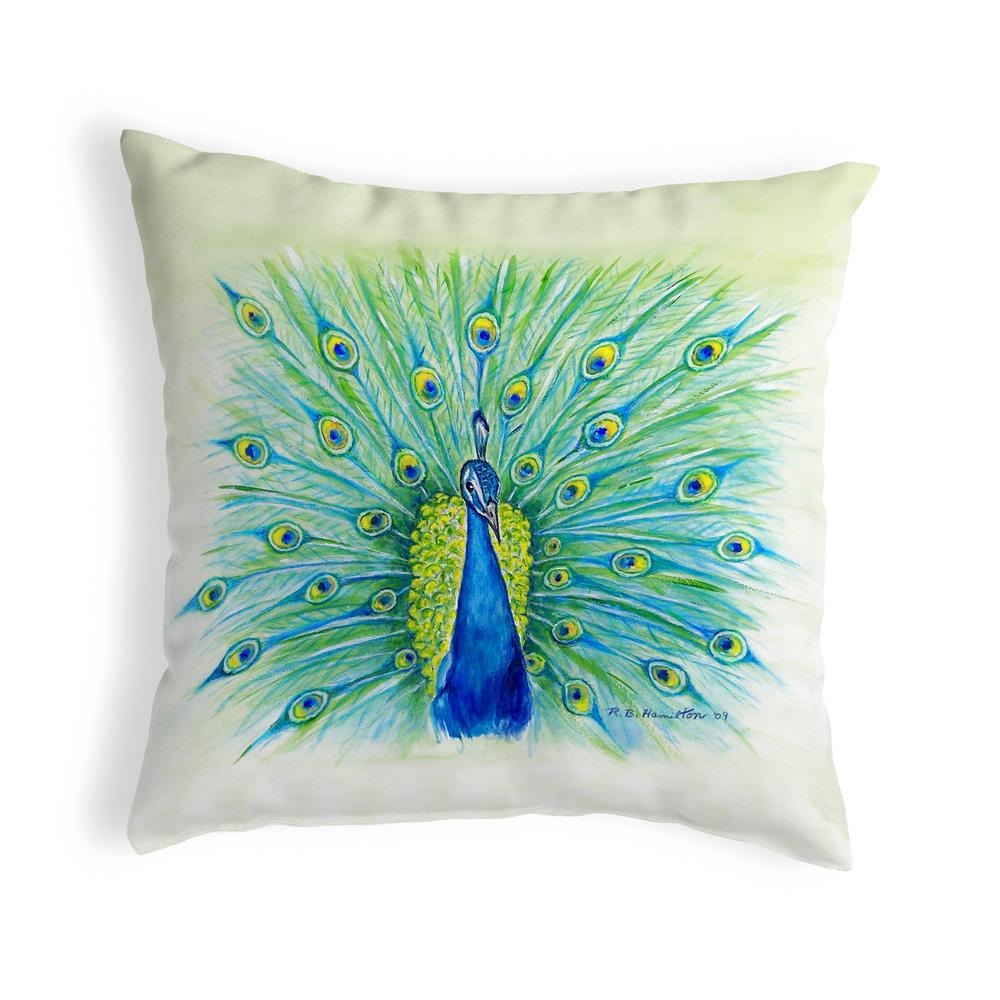 Peacock No Cord Pillow 18x18