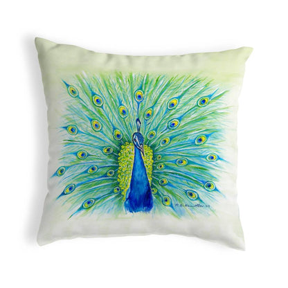 Peacock No Cord Pillow 18x18