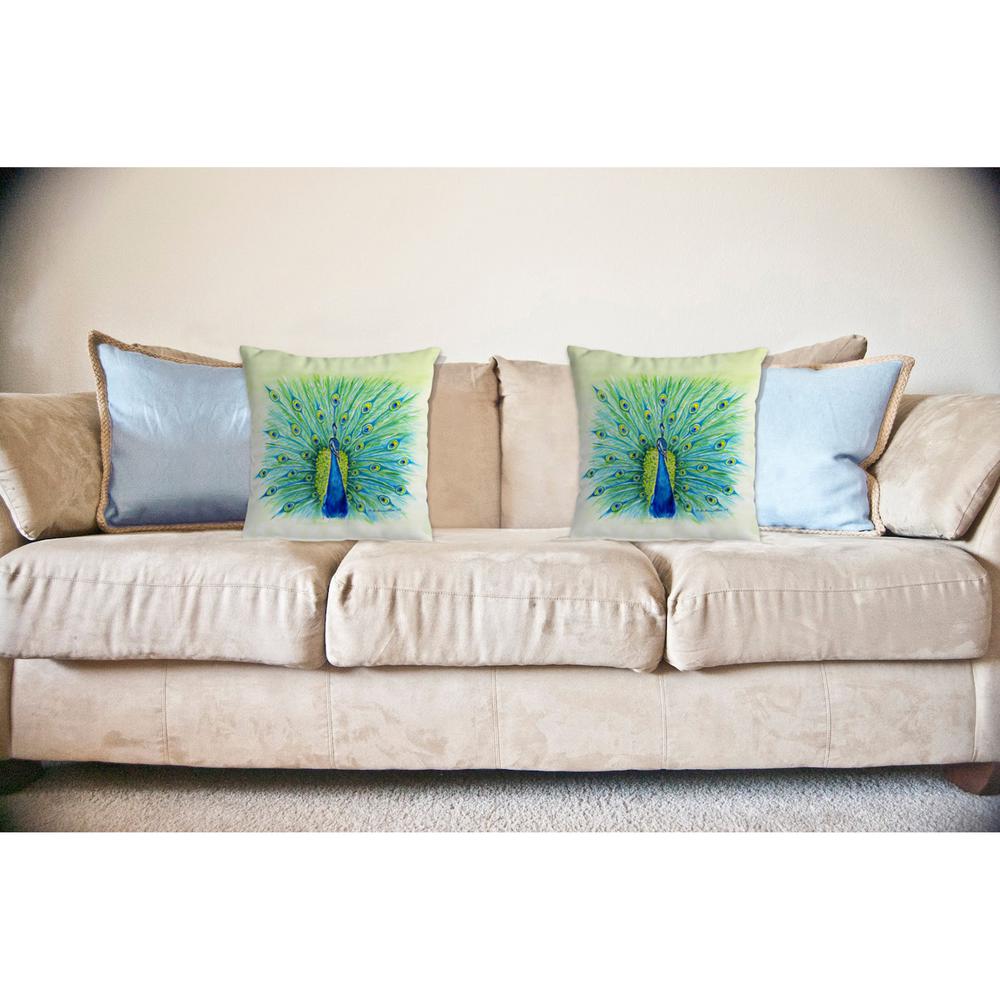 Peacock No Cord Pillow 18x18