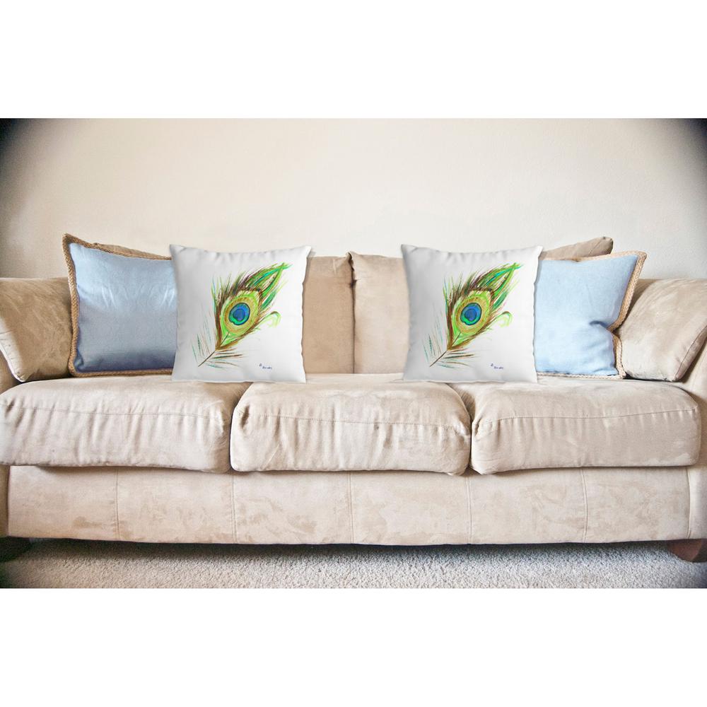 Peacock Feather No Cord Pillow 18x18