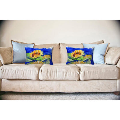 Gold Rising SunFlower No Cord Pillow 16x20