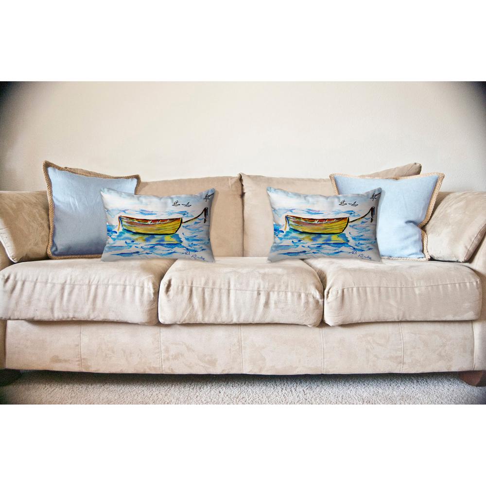 Yellow Row Boat No Cord Pillow 16x20