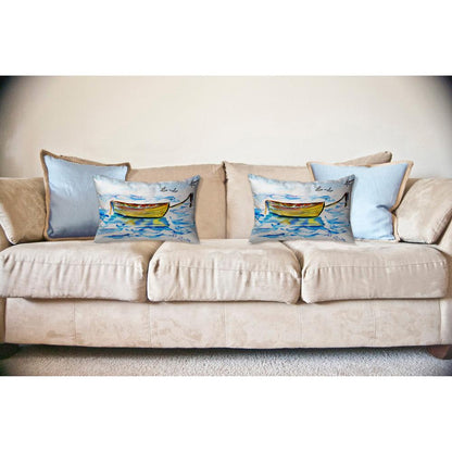 Yellow Row Boat No Cord Pillow 16x20