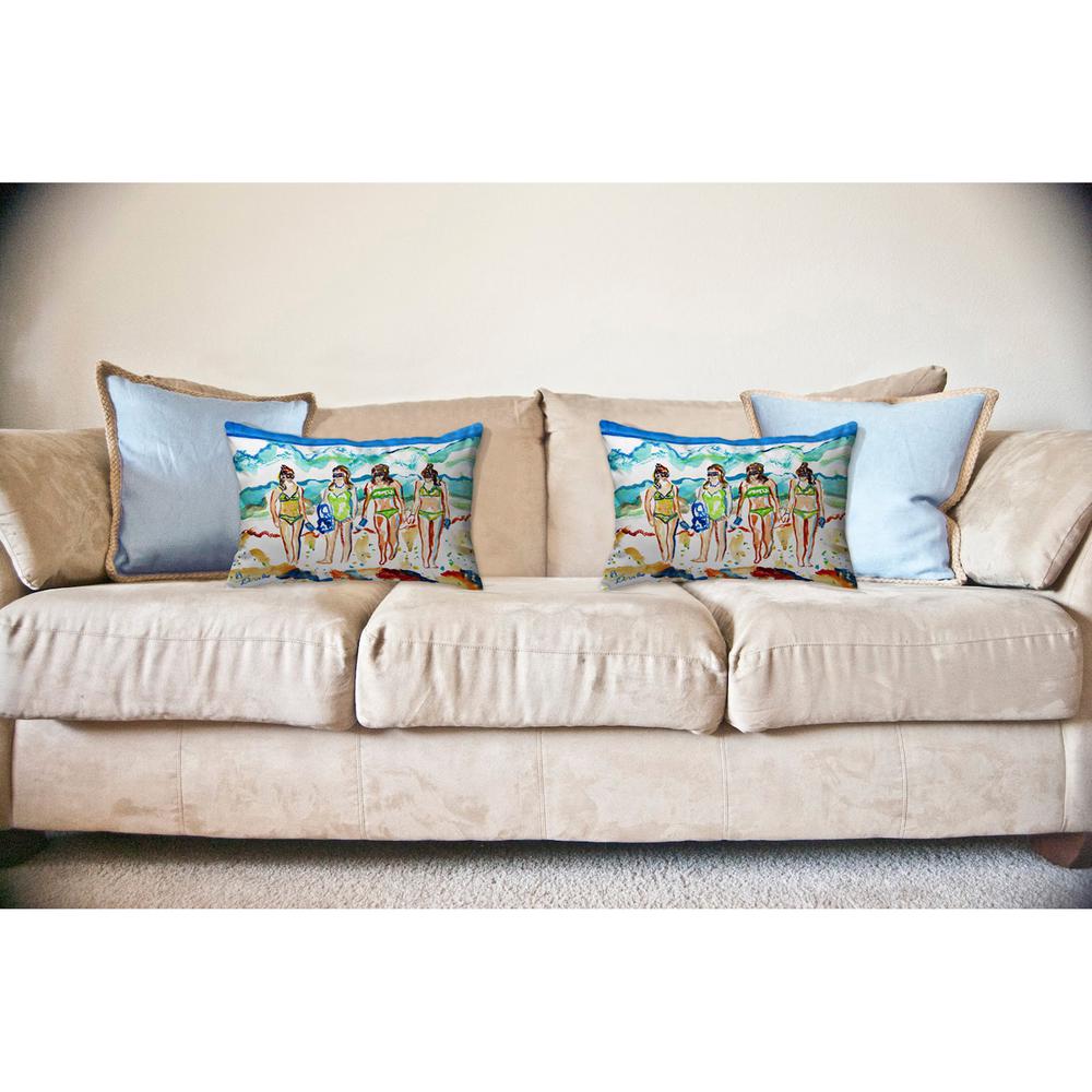 Girls Walking Noncorded Pillow 16x20