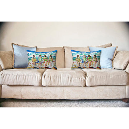 Girls Walking Noncorded Pillow 16x20