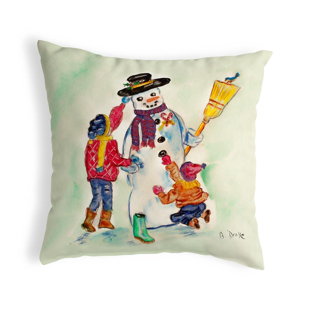 Snowman No Cord Pillow 18x18