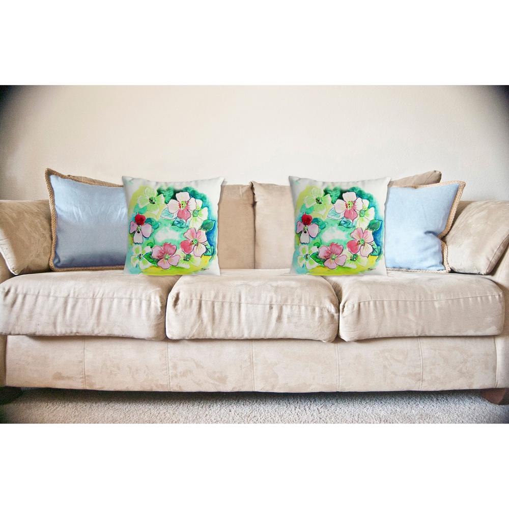 Flower Wreath No Cord Pillow 18x18