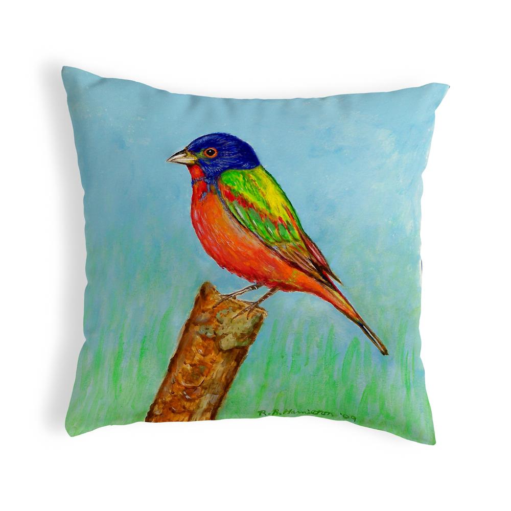 Painted Bunting No Cord Pillow 18x18
