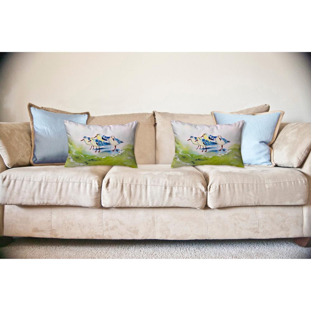 Green Sanderlings No Cord Pillow 16x20