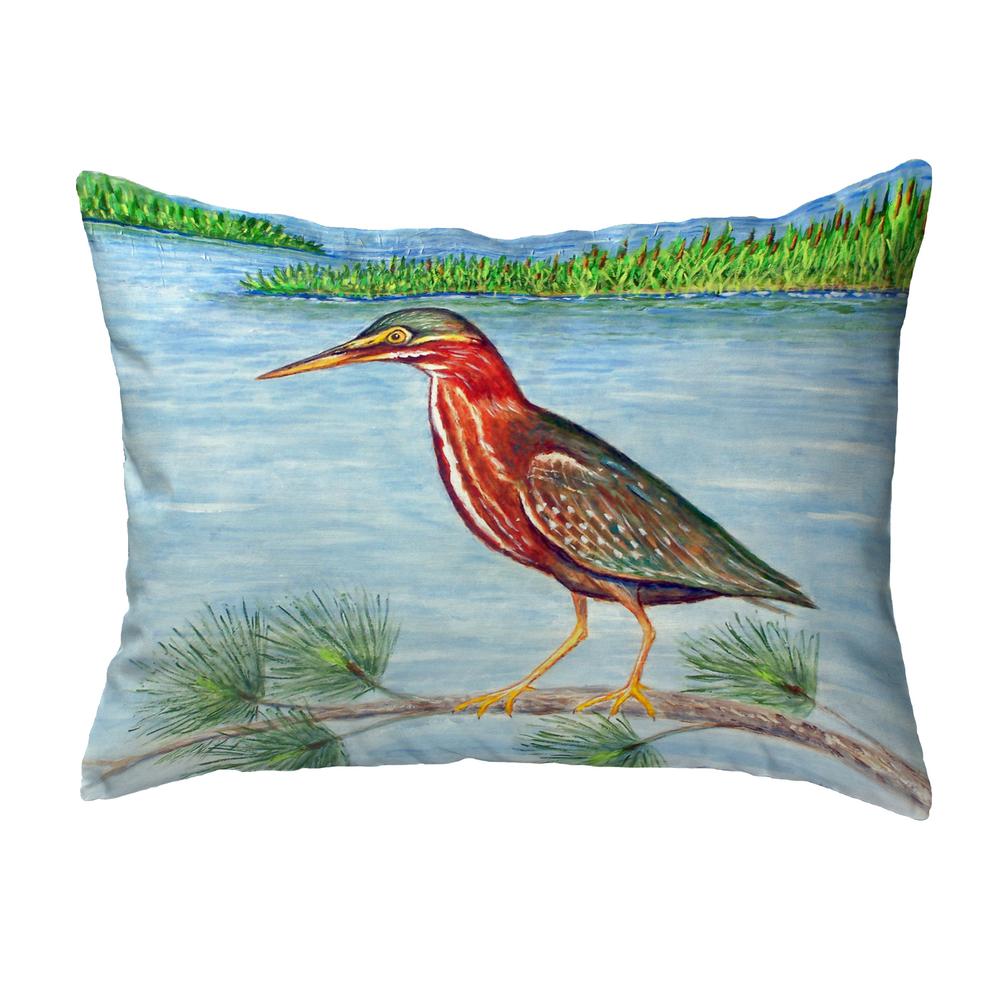 Green Heron II No Cord Pillow 16x20