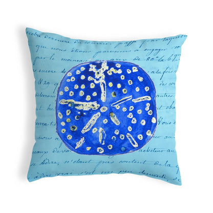 Blue Sand Dollar No Cord Pillow 18x18