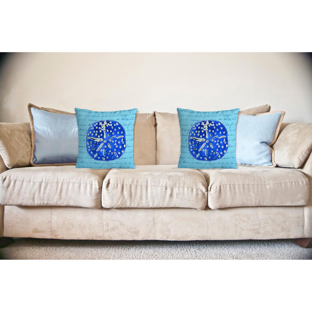 Blue Sand Dollar No Cord Pillow 18x18