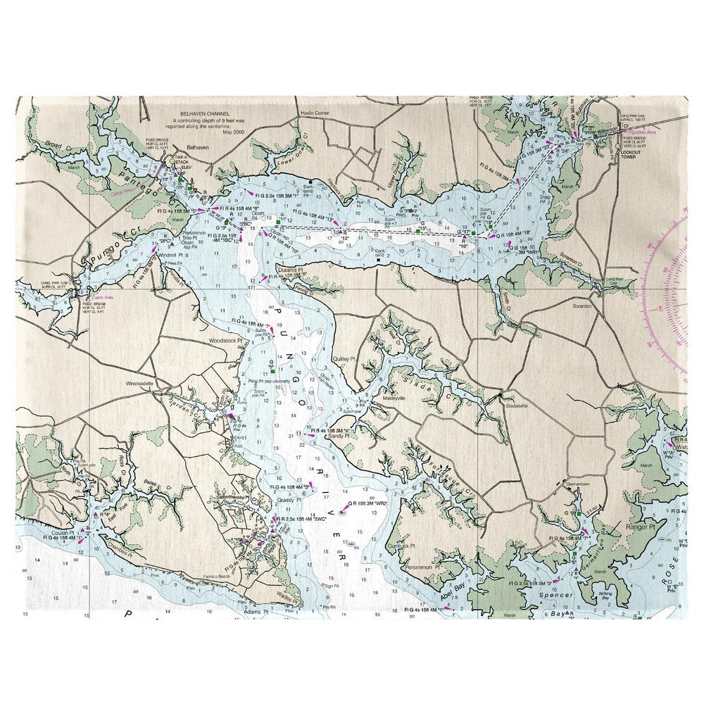 Pungo River, NC Nautical Map Place Mat Set of 4