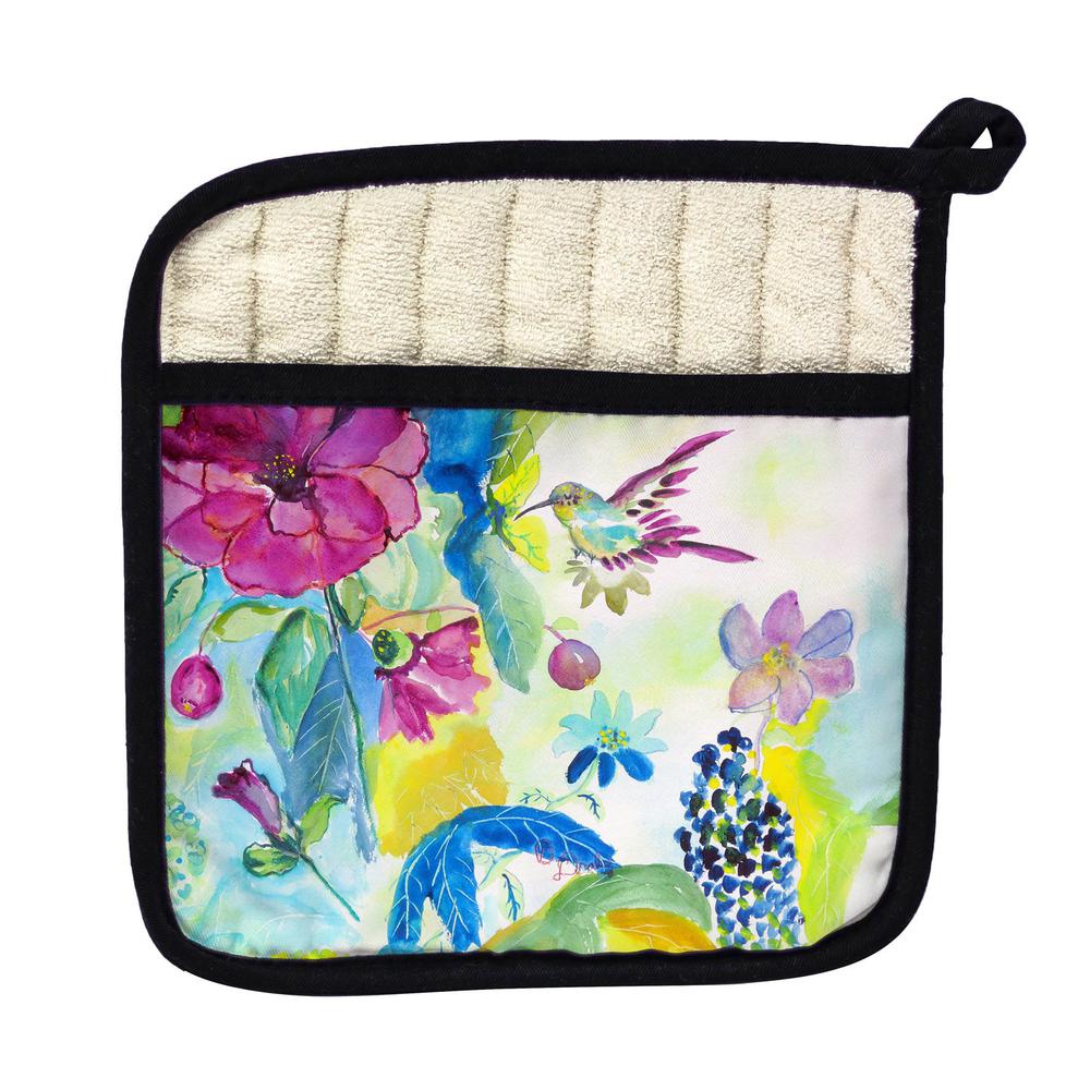 Hummingbird & Garden Pot Holder