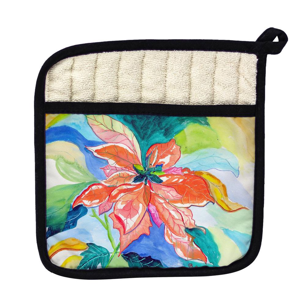 Peach Poinsettia Pot Holder