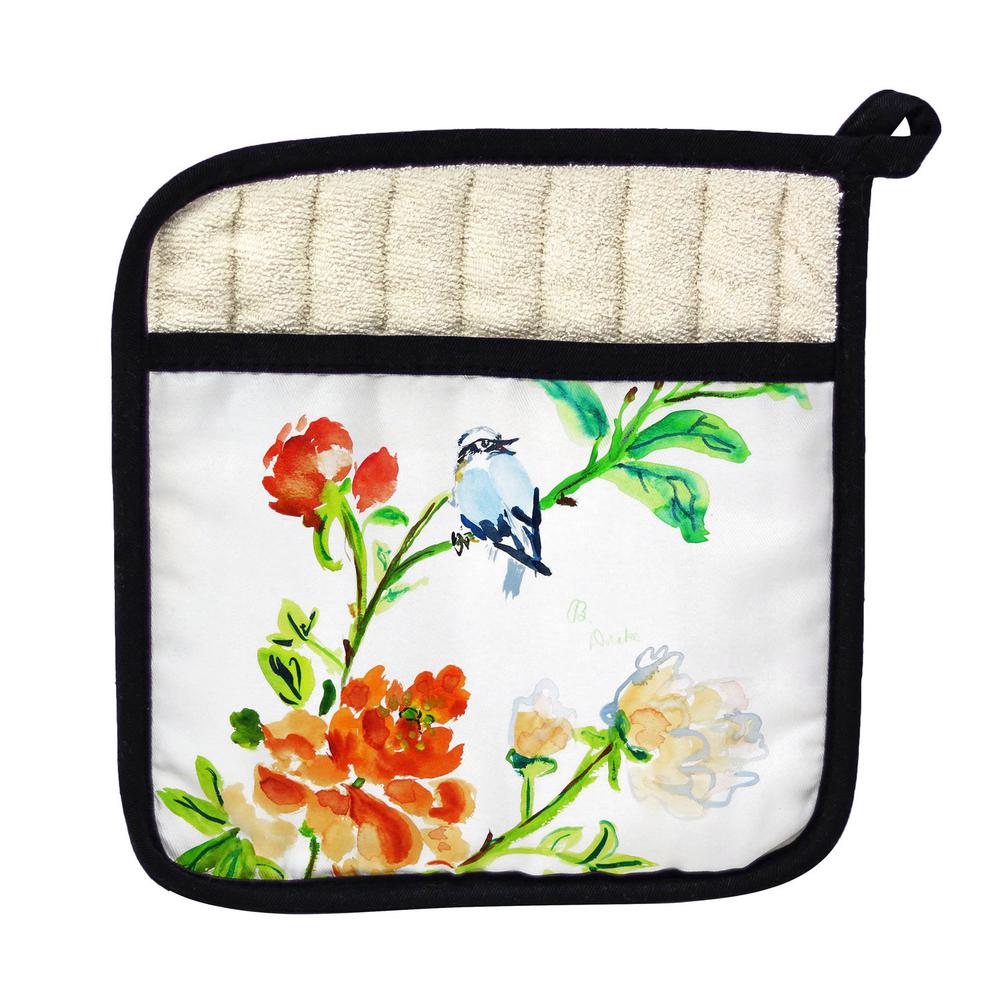 Blue Birds and Flowers Pot Holder