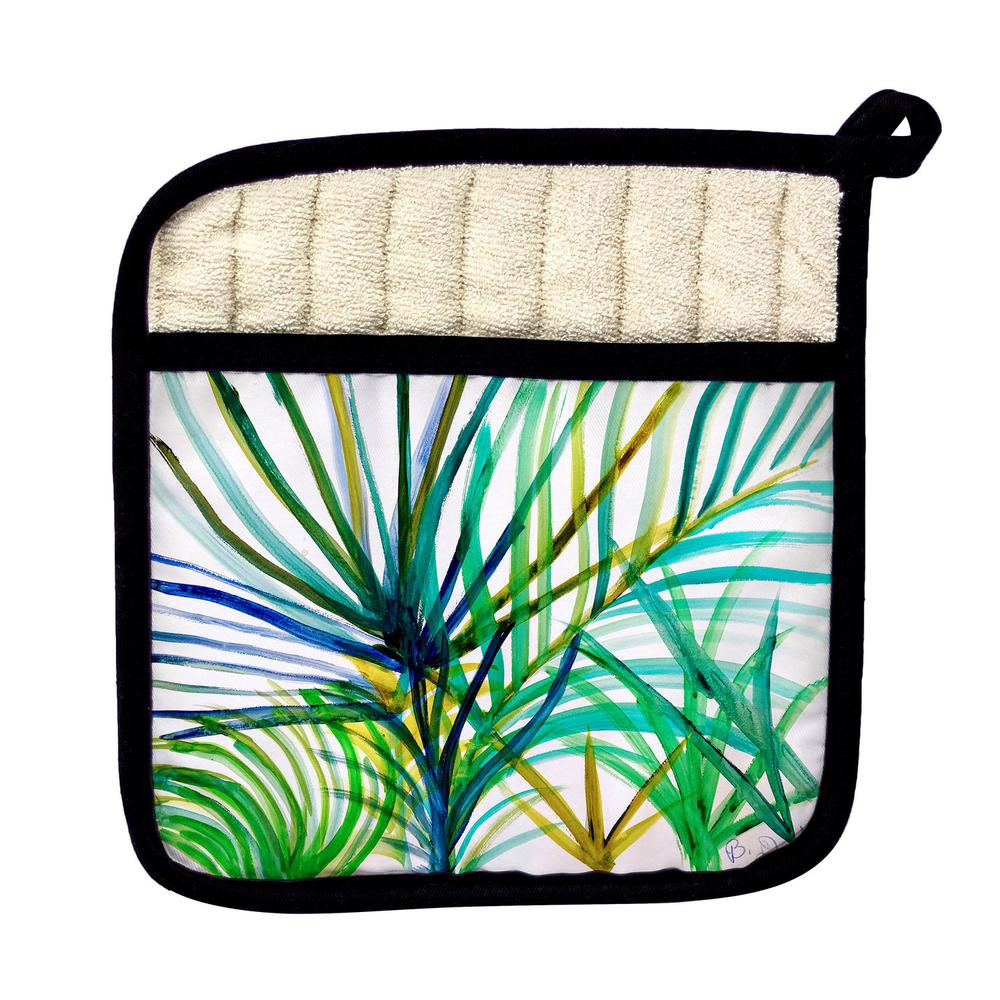 Teal Palms Pot Holder