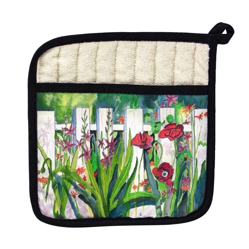 Fence and Flowers Pot Holder